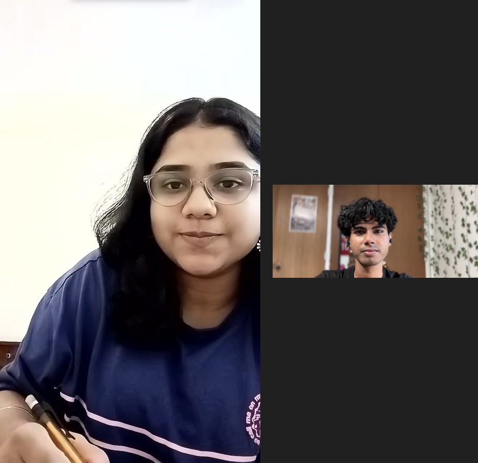 Samarth listening to a student in a previous mentorship session